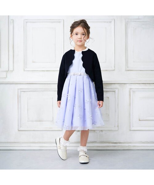 apres les cours（アプレレクール）の「フォーマルボレロ（スーツジャケット・キッズ・オフホワイト/ネイビー・110/120/100/130）」の3枚目の写真