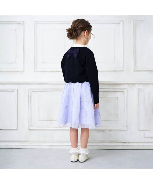 apres les cours（アプレレクール）の「フォーマルボレロ（スーツジャケット・キッズ・オフホワイト/ネイビー・110/120/100/130）」の4枚目の写真