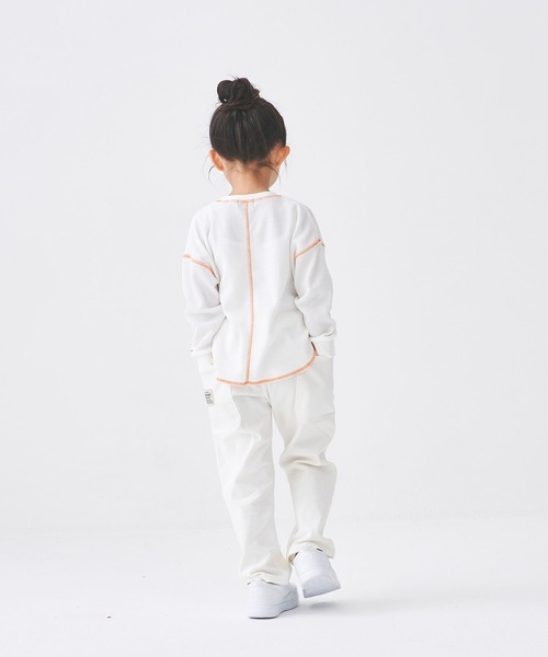 Daddy Oh Daddy（ダディーオーダディー）の「ステッチ配色ワッフル長袖Ｔシャツ（Tシャツ/カットソー・キッズ・イエロー/ホワイト・100/120/140/110/130）」の14枚目の写真