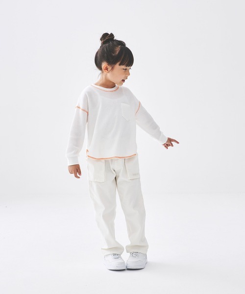 Daddy Oh Daddy（ダディーオーダディー）の「ステッチ配色ワッフル長袖Ｔシャツ（Tシャツ/カットソー・キッズ・イエロー/ホワイト・100/120/140/110/130）」の13枚目の写真