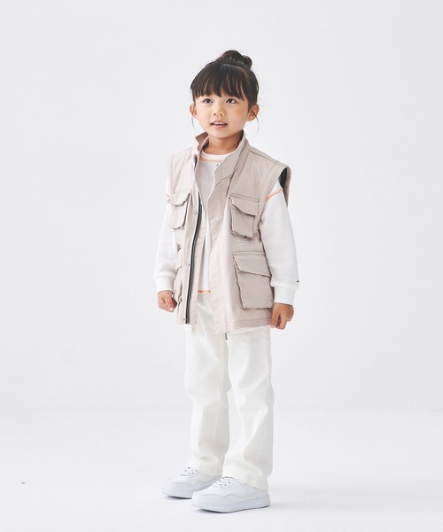 Daddy Oh Daddy（ダディーオーダディー）の「ステッチ配色ワッフル長袖Ｔシャツ（Tシャツ/カットソー・キッズ・イエロー/ホワイト・100/120/140/110/130）」の9枚目の写真