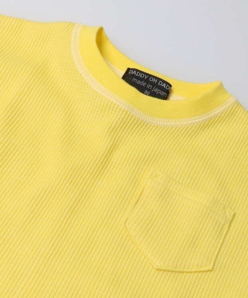 Daddy Oh Daddy（ダディーオーダディー）の「ステッチ配色ワッフル長袖Ｔシャツ（Tシャツ/カットソー・キッズ・イエロー/ホワイト・100/120/140/110/130）」の4枚目の写真