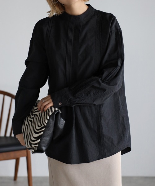 r.（アールドット）の「ワッシャータフタ ピンタックブラウス（シャツ/ブラウス・レディース・ホワイト/ブラック/ライトブルー・FREE）」の7枚目の写真