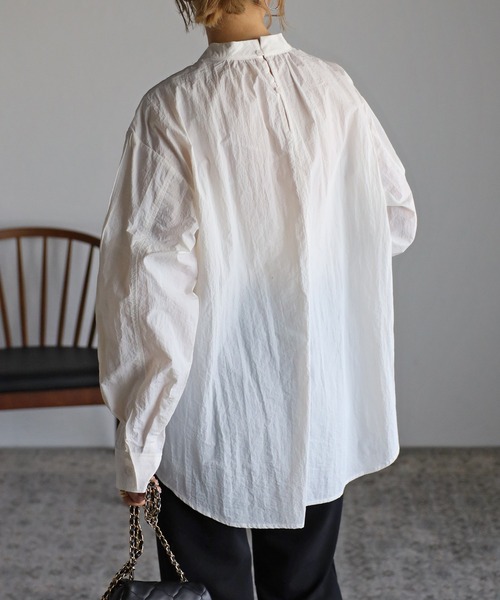 r.（アールドット）の「ワッシャータフタ ピンタックブラウス（シャツ/ブラウス・レディース・ホワイト/ブラック/ライトブルー・FREE）」の8枚目の写真