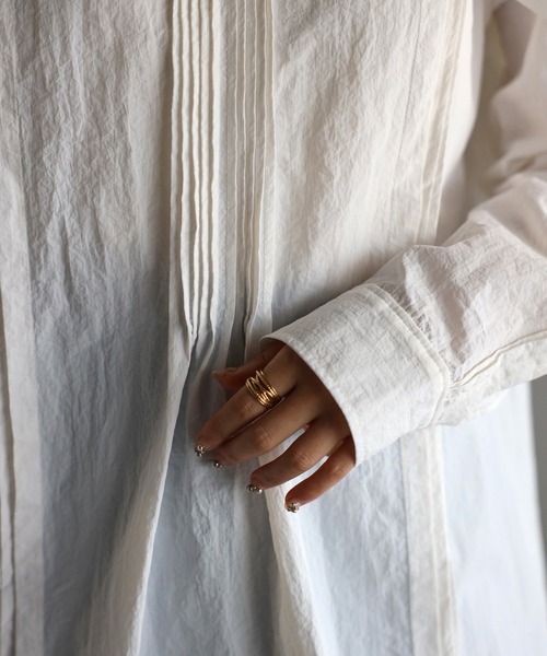 r.（アールドット）の「ワッシャータフタ ピンタックブラウス（シャツ/ブラウス・レディース・ホワイト/ブラック/ライトブルー・FREE）」の9枚目の写真