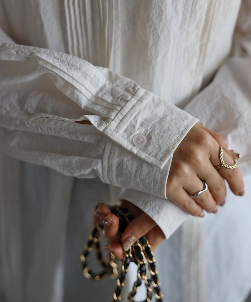 r.（アールドット）の「ワッシャータフタ ピンタックブラウス（シャツ/ブラウス・レディース・ホワイト/ブラック/ライトブルー・FREE）」の16枚目の写真