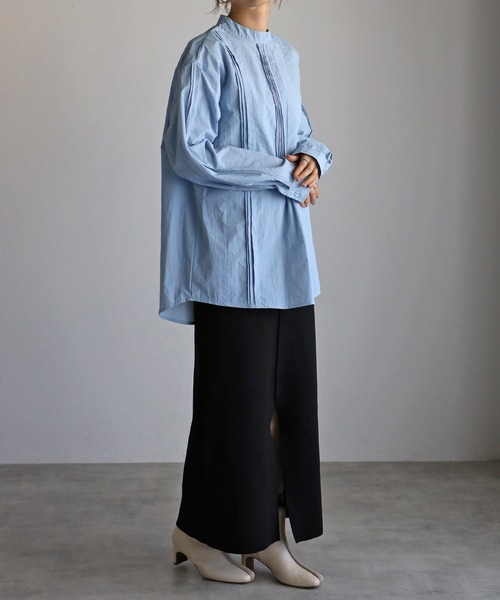 r.（アールドット）の「ワッシャータフタ ピンタックブラウス（シャツ/ブラウス・レディース・ホワイト/ブラック/ライトブルー・FREE）」の13枚目の写真