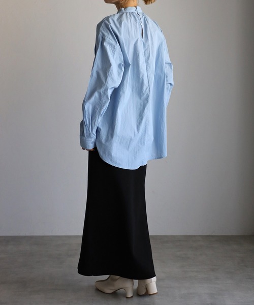 r.（アールドット）の「ワッシャータフタ ピンタックブラウス（シャツ/ブラウス・レディース・ホワイト/ブラック/ライトブルー・FREE）」の10枚目の写真