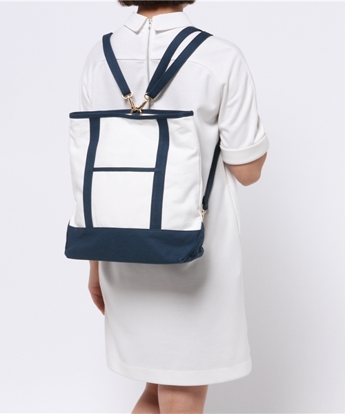 OUTLET（アウトレット）の「【who's who Chico】トート風2WAYBAG（トートバッグ・レディース・ホワイト×ネイビー/ホワイト×シルバー/ホワイト×ホワイト・FREE）」の11枚目の写真