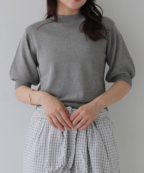 cheriella（シェリエラ）の「【cheriella】新色追加！WEB限定ベーシックサマーニット３ WEB LIMITED BASIC SUMMER KNIT 3（ニット/セーター・レディース・オフホワイト/ブルー/ブラック/カーキ/マスタード/チャコールグレー/ブラウン/杢グレー・M）」の5枚目の写真