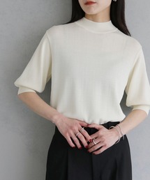 cheriella | 【cheriella】WEB限定イージーケアドライタッチプチハイネック5分袖無地ニット(ニット/セーター)