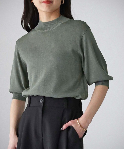 cheriella（シェリエラ）の「【cheriella】WEB限定ベーシックサマーニット３ WEB LIMITED BASIC SUMMER KNIT 3（ニット/セーター・レディース・オフホワイト/ブルー/ブラック/カーキ/マスタード/チャコールグレー・M）」の4枚目の写真