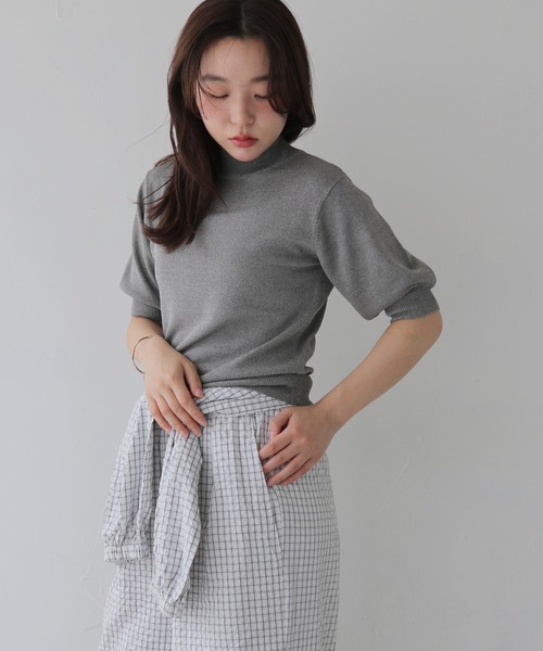 cheriella（シェリエラ）の「【cheriella】新色追加！WEB限定ベーシックサマーニット３ WEB LIMITED BASIC SUMMER KNIT 3（ニット/セーター・レディース・オフホワイト/ブルー/ブラック/カーキ/マスタード/チャコールグレー/ブラウン/杢グレー・M）」の12枚目の写真
