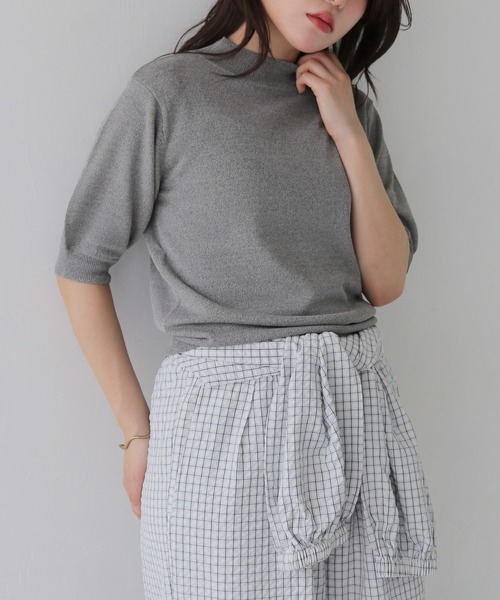 cheriella（シェリエラ）の「【cheriella】新色追加！WEB限定ベーシックサマーニット３ WEB LIMITED BASIC SUMMER KNIT 3（ニット/セーター・レディース・オフホワイト/ブルー/ブラック/カーキ/マスタード/チャコールグレー/ブラウン/杢グレー・M）」の14枚目の写真