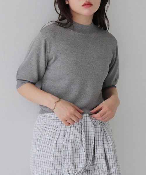cheriella（シェリエラ）の「【cheriella】新色追加！WEB限定ベーシックサマーニット３ WEB LIMITED BASIC SUMMER KNIT 3（ニット/セーター・レディース・オフホワイト/ブルー/ブラック/カーキ/マスタード/チャコールグレー/ブラウン/杢グレー・M）」の10枚目の写真