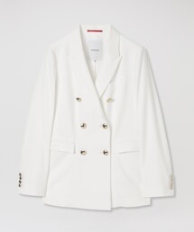 ダブルブレストテーラードジャケット　PLST　ホワイト ダブルブレストテーラードジャケット PLST ホワイト PLST