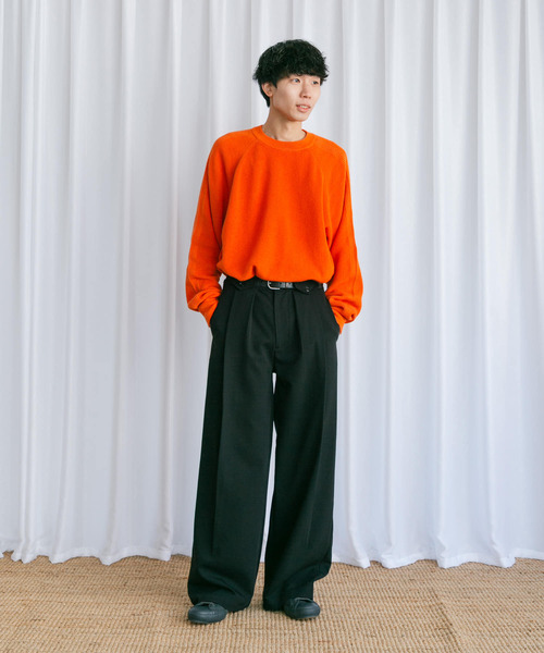 Couleur Meler（クルールメリー）の「Couleur Meler なかじ　リネンコットンニット（ニット/セーター・メンズ・ブラック/オレンジ/ピンク・MEDIUM/LARGE）」の6枚目の写真