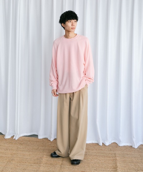 Couleur Meler（クルールメリー）の「Couleur Meler なかじ　リネンコットンニット（ニット/セーター・メンズ・ブラック/オレンジ/ピンク・MEDIUM/LARGE）」の8枚目の写真