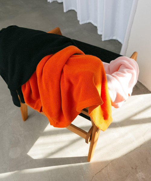 Couleur Meler（クルールメリー）の「Couleur Meler なかじ　リネンコットンニット（ニット/セーター・メンズ・ブラック/オレンジ/ピンク・MEDIUM/LARGE）」の16枚目の写真