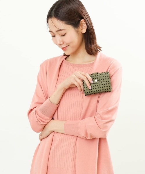 【セール】ホースヘア ドット柄三つ折り財布（財布）｜MK MICHEL KLEIN（エムケーミッシェルクラン）