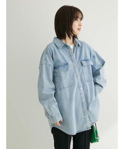ELENCARE DUE(エレンカーレデュエ)の「・ELENCARE DUE デニムシャツチュニック(チュニック・レディース・ブラック/インディゴブルー・FREE)」の9枚目の写真