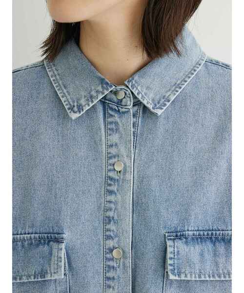 ELENCARE DUE(エレンカーレデュエ)の「・ELENCARE DUE デニムシャツチュニック(チュニック・レディース・ブラック/インディゴブルー・FREE)」の15枚目の写真