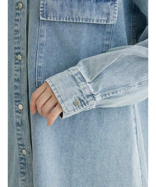 ELENCARE DUE(エレンカーレデュエ)の「・ELENCARE DUE デニムシャツチュニック(チュニック・レディース・ブラック/インディゴブルー・FREE)」の19枚目の写真