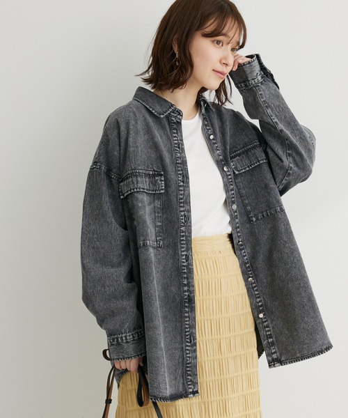 ELENCARE DUE(エレンカーレデュエ)の「・ELENCARE DUE デニムシャツチュニック(チュニック・レディース・ブラック/インディゴブルー・FREE)」の2枚目の写真