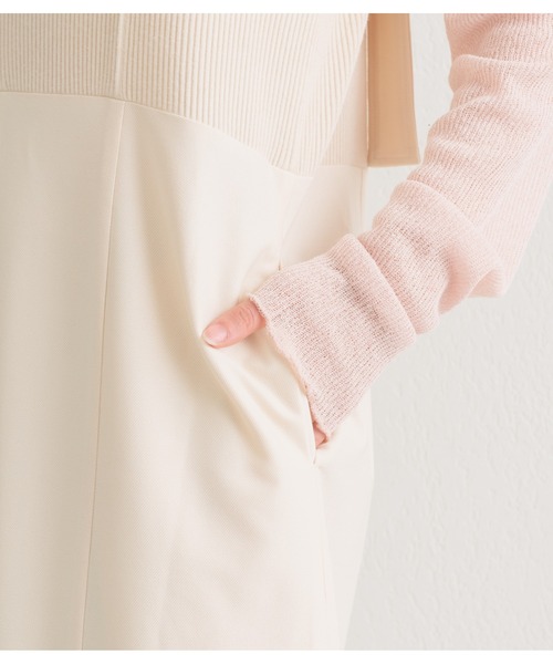 Kastane（カスタネ）の「【サイズ展開あり】リブ切替ジャンスカ（ジャンパースカート・レディース・アイボリー/ブラック・0/1）」の10枚目の写真