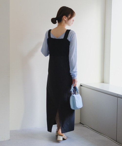 Kastane（カスタネ）の「【サイズ展開あり】リブ切替ジャンスカ（ジャンパースカート・レディース・アイボリー/ブラック・0/1）」の19枚目の写真