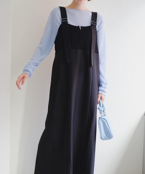 Kastane（カスタネ）の「【サイズ展開あり】リブ切替ジャンスカ（ジャンパースカート・レディース・アイボリー/ブラック・0/1）」の22枚目の写真