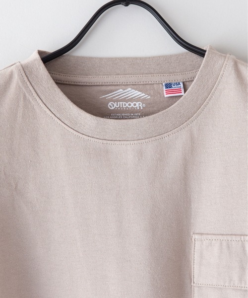 OUTDOOR PRODUCTS(アウトドアプロダクツ)の「USAコットン フラップポケット ビッグシルエット ワンポイントブランドロゴ Tシャツ(Tシャツ/カットソー・レディース・カーキ/チャコールグレー/ホワイト/ベージュ・FREE)」の10枚目の写真