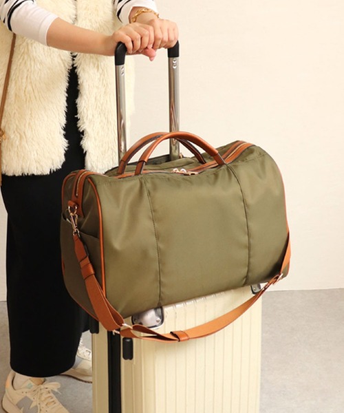 MIAN （ミアン）の「【MIAN】ナイロン2wayビッグボストンバッグ キャリーオン トラベルバッグ 2221-140-1（ボストンバッグ・レディース・グレイッシュベージュ/カーキ/ブラック・FREE）」の16枚目の写真