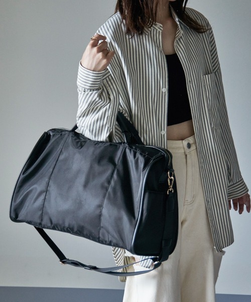 MIAN （ミアン）の「【MIAN】ナイロン2wayビッグボストンバッグ キャリーオン トラベルバッグ 2221-140-1（ボストンバッグ・レディース・グレイッシュベージュ/カーキ/ブラック・FREE）」の19枚目の写真