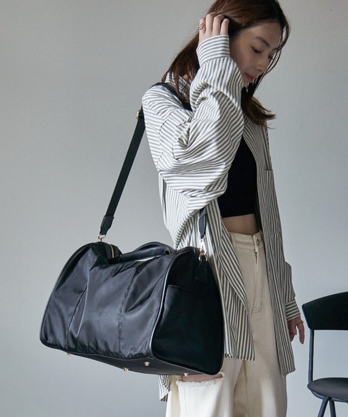 MIAN （ミアン）の「【MIAN】ナイロン2wayビッグボストンバッグ キャリーオン トラベルバッグ 2221-140-1（ボストンバッグ・レディース・グレイッシュベージュ/カーキ/ブラック・FREE）」の21枚目の写真