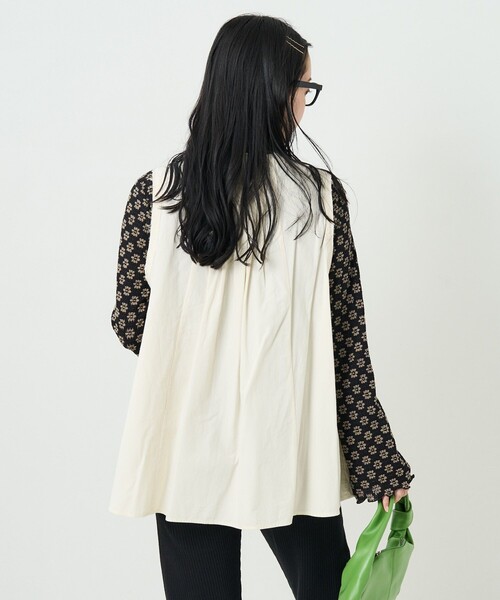 FREAK'S STORE（フリークスストア）の「ピンタックベスト（ベスト・レディース・オリーブ/ブラック/オフホワイト・ﾌﾘ-）」の7枚目の写真