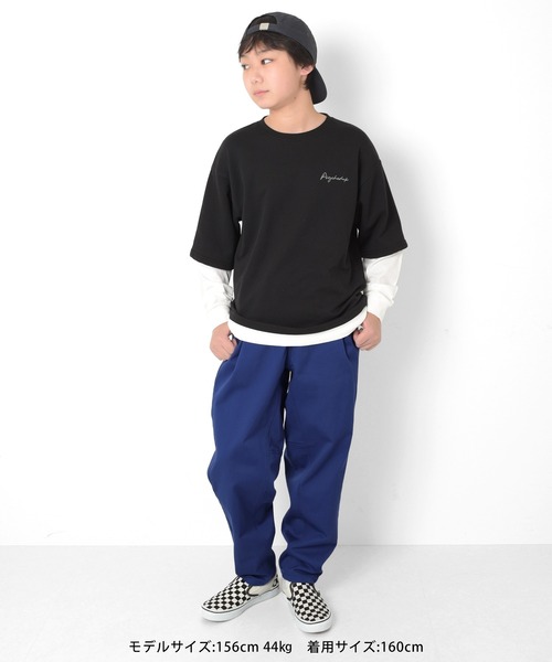 GLAZOS（グラソス）の「【ラクパン】[テーパード]TCカラーツイル・アクティブパンツ（その他パンツ・キッズ・カーキ/ブルー/ベージュ/グレー/ブラック・140cm/150cm/170cm/130cm/160cm）」の13枚目の写真