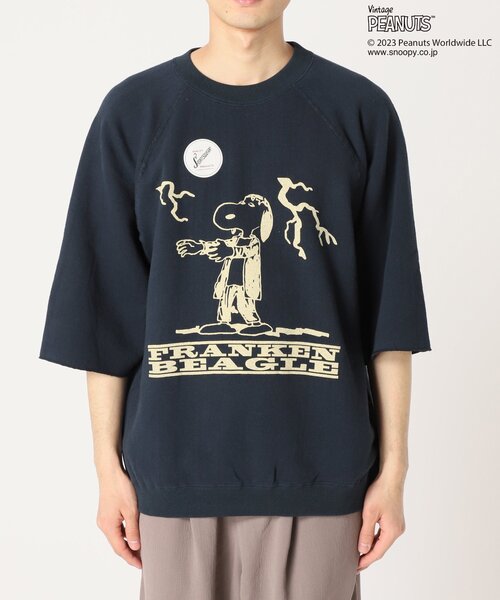 PEANUTS（ピーナッツ）の「【PEANUTS×SPORTS WEAR by relume】別注 HALF SLEEVE スウェット（Tシャツ/カットソー・メンズ・チャコールグレー/アイボリー/ピンク/ネイビー・MEDIUM/LARGE/X-LARGE）」の15枚目の写真
