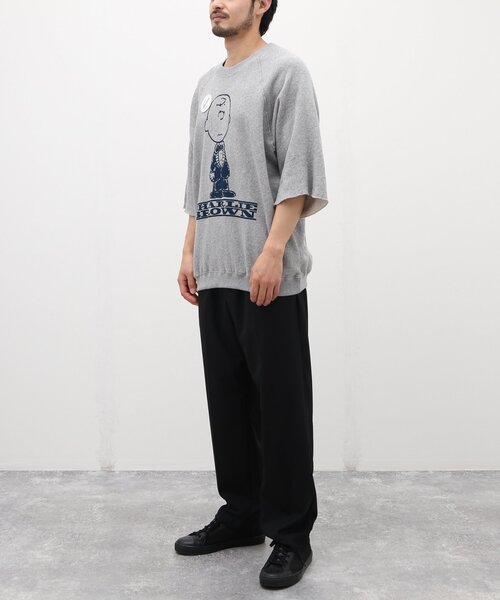 PEANUTS（ピーナッツ）の「【PEANUTS×SPORTS WEAR by relume】別注 HALF SLEEVE スウェット（Tシャツ/カットソー・メンズ・チャコールグレー/アイボリー/ピンク/ネイビー・MEDIUM/LARGE/X-LARGE）」の6枚目の写真