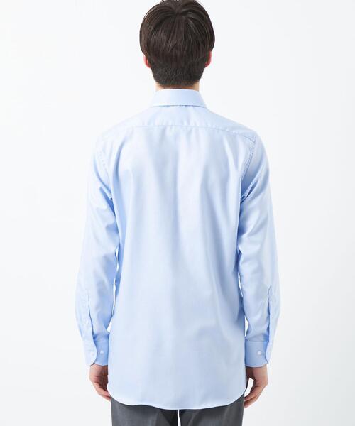 green label relaxing（グリーンレーベルリラクシング）の「コットン フレンチツイル スタンダード ワイドカラー ドレスシャツ -イージーアイロン-（ビジネスシャツ・メンズ・ホワイト/ライトブルー・37cm/40cm/41cm/42cm/43cm/38cm/39cm）」の5枚目の写真