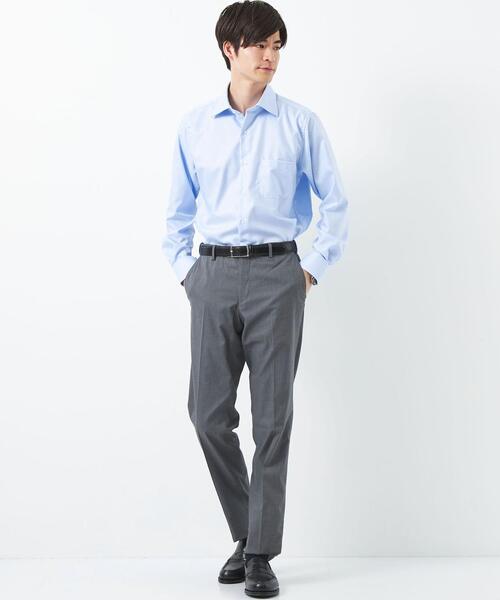 green label relaxing（グリーンレーベルリラクシング）の「コットン フレンチツイル スタンダード ワイドカラー ドレスシャツ -イージーアイロン-（ビジネスシャツ・メンズ・ホワイト/ライトブルー・37cm/40cm/41cm/42cm/43cm/38cm/39cm）」の6枚目の写真