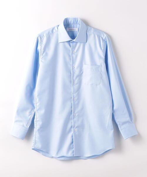 green label relaxing（グリーンレーベルリラクシング）の「コットン フレンチツイル スタンダード ワイドカラー ドレスシャツ -イージーアイロン-（ビジネスシャツ・メンズ・ホワイト/ライトブルー・37cm/40cm/41cm/42cm/43cm/38cm/39cm）」の7枚目の写真