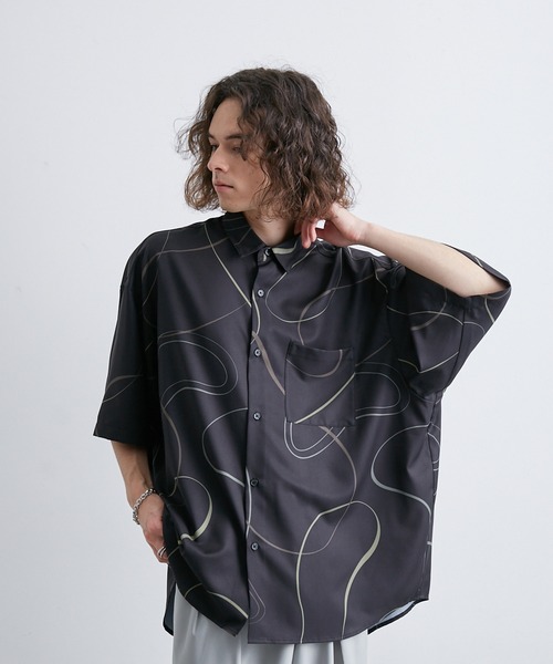 JUNRED（ジュンレッド）の「リングアートペイントルーズシャツ（シャツ/ブラウス・メンズ・ブラック/ブルー系その他4/ホワイト・L/M/S）」の7枚目の写真