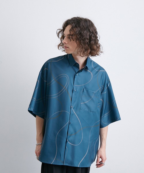 JUNRED（ジュンレッド）の「リングアートペイントルーズシャツ（シャツ/ブラウス・メンズ・ブラック/ブルー系その他4/ホワイト・L/M/S）」の9枚目の写真