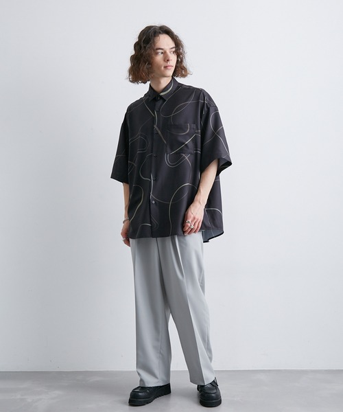 JUNRED（ジュンレッド）の「リングアートペイントルーズシャツ（シャツ/ブラウス・メンズ・ブラック/ブルー系その他4/ホワイト・L/M/S）」の13枚目の写真