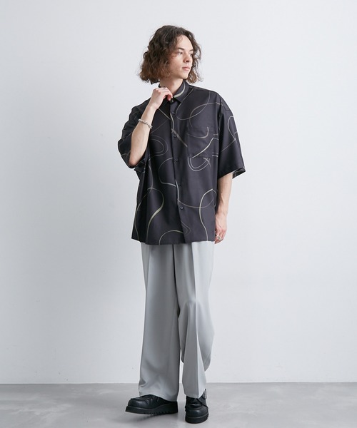 JUNRED（ジュンレッド）の「リングアートペイントルーズシャツ（シャツ/ブラウス・メンズ・ブラック/ブルー系その他4/ホワイト・L/M/S）」の14枚目の写真