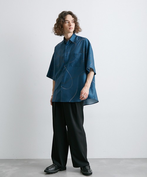 JUNRED（ジュンレッド）の「リングアートペイントルーズシャツ（シャツ/ブラウス・メンズ・ブラック/ブルー系その他4/ホワイト・L/M/S）」の15枚目の写真