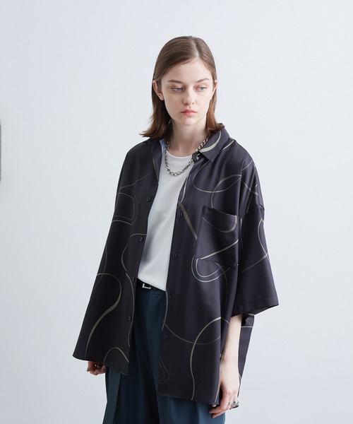 JUNRED（ジュンレッド）の「リングアートペイントルーズシャツ（シャツ/ブラウス・メンズ・ブラック/ブルー系その他4/ホワイト・L/M/S）」の19枚目の写真