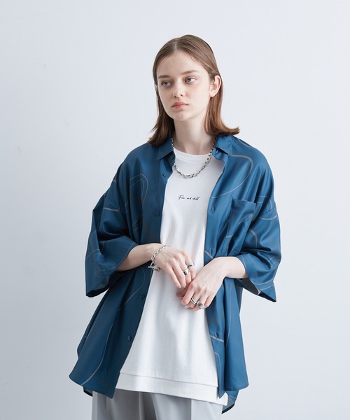 JUNRED（ジュンレッド）の「リングアートペイントルーズシャツ（シャツ/ブラウス・メンズ・ブラック/ブルー系その他4/ホワイト・L/M/S）」の20枚目の写真