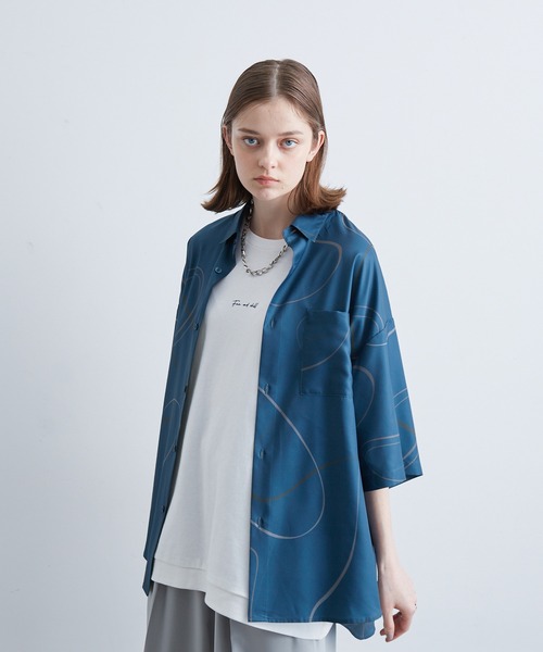 JUNRED（ジュンレッド）の「リングアートペイントルーズシャツ（シャツ/ブラウス・メンズ・ブラック/ブルー系その他4/ホワイト・L/M/S）」の22枚目の写真